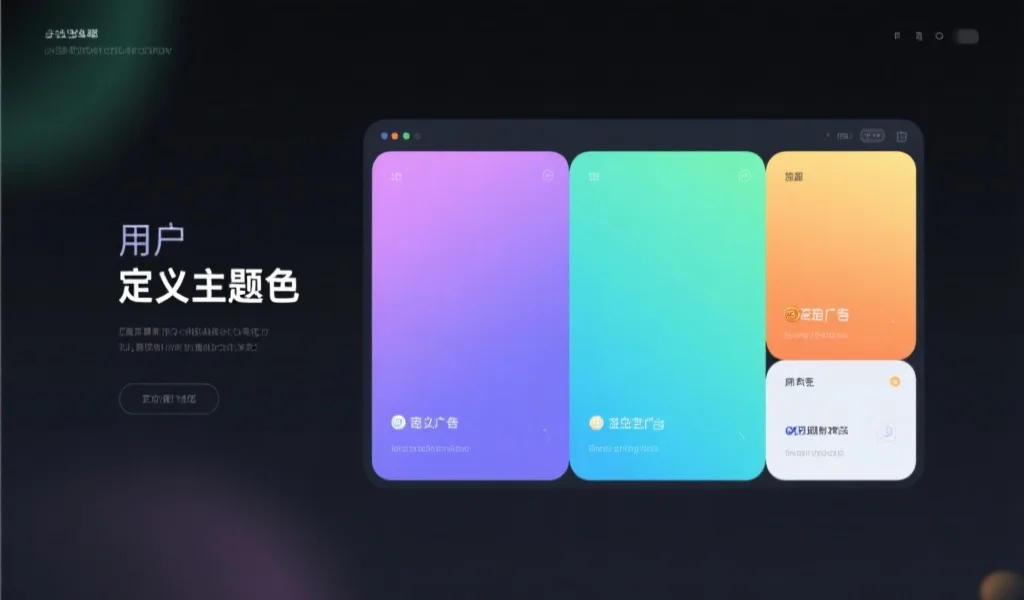 现代化平台界面,用户自定义主题色彩,屏幕上没有任何广告,感觉简洁高端